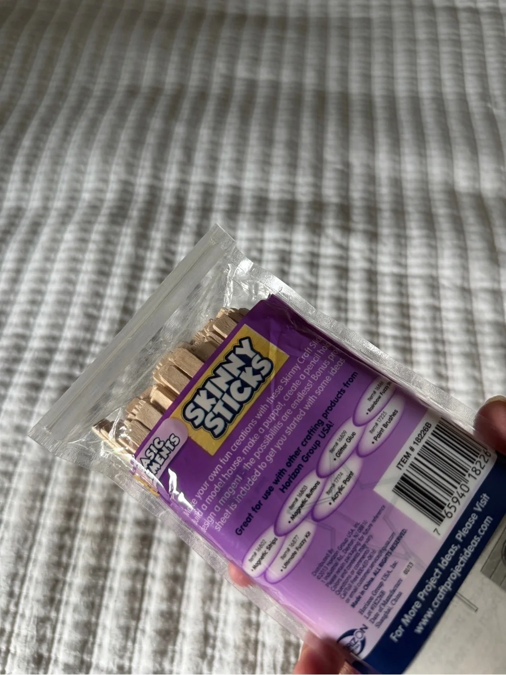 Basic Elements Skinny Sticks Natural Wood Craft Sticks 75 Pack 5.75